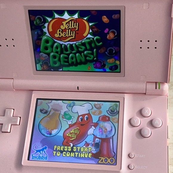 Nintendo DS Lite Pink Console & Charger Box Jelly Belly Ballistic Beans DS Game - Picture 2 of 14